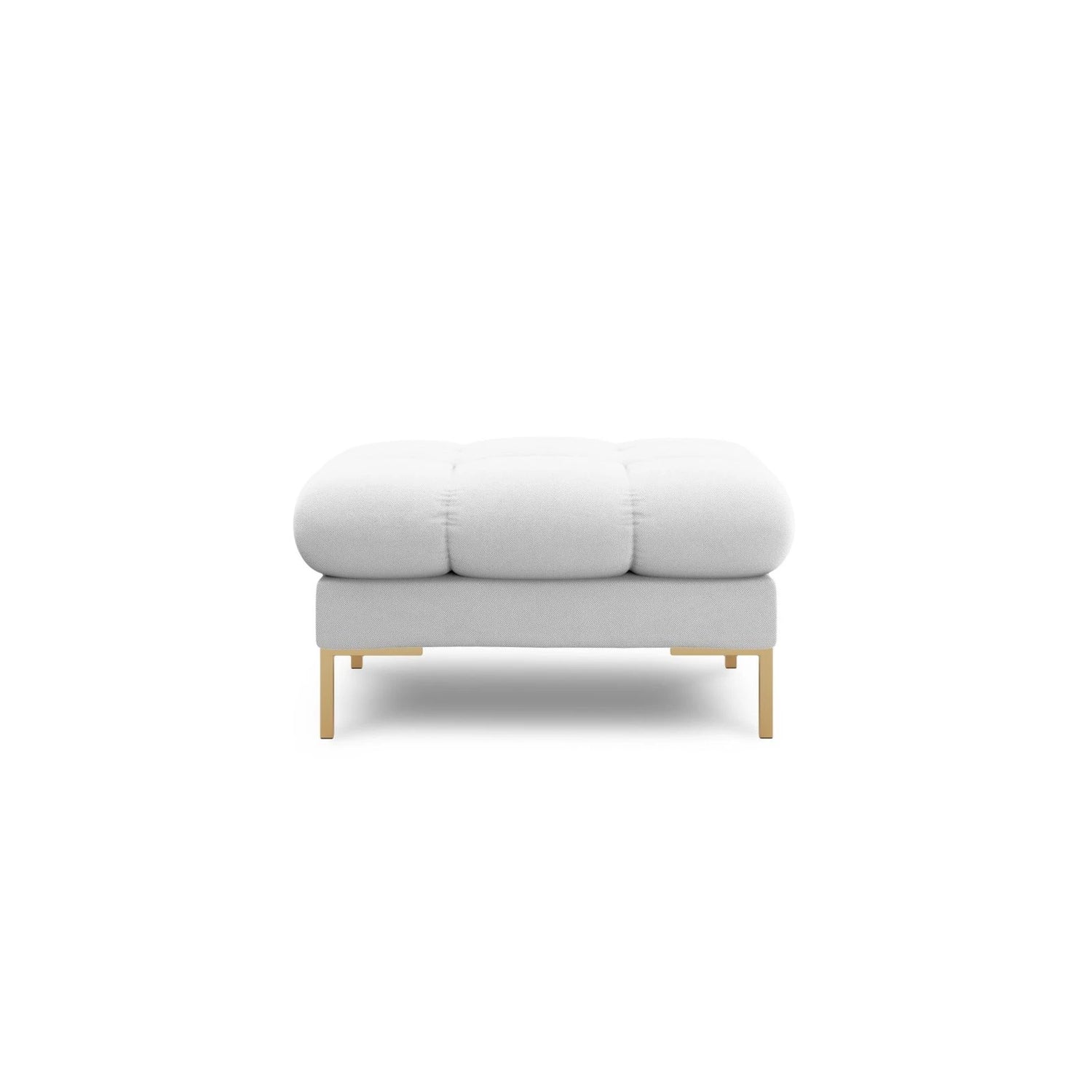 Mamaia Pouf, Beine Goldmetall, mit Bezug aus Strukturierter Stoff (Nev80) in Hellgrau, 60x60 cm – Bild 3