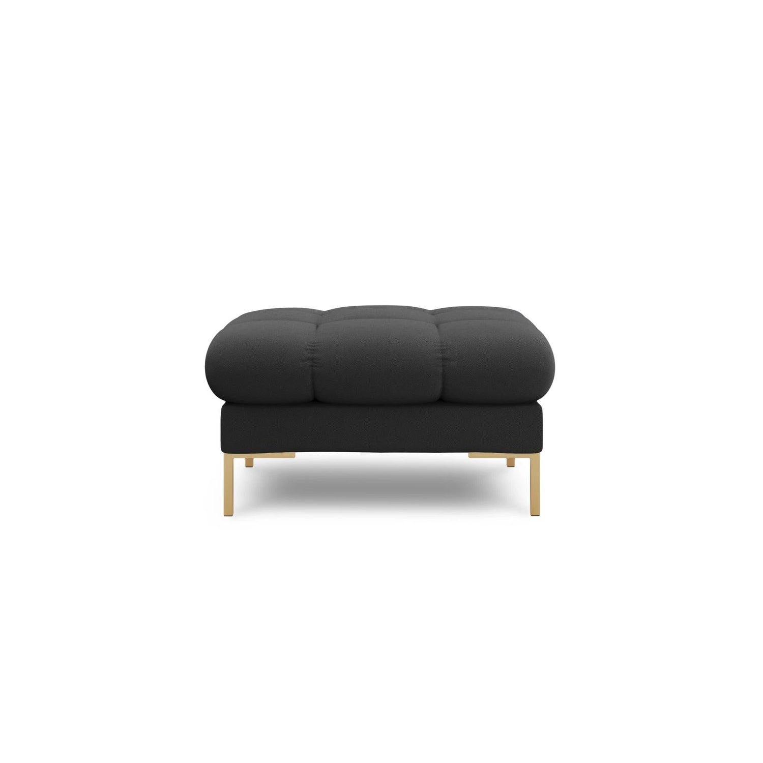 Mamaia Pouf, Beine Goldmetall, mit Bezug aus Strukturierter Stoff (Nev97) in Dunkelgrau, 60x60 cm – Bild 3