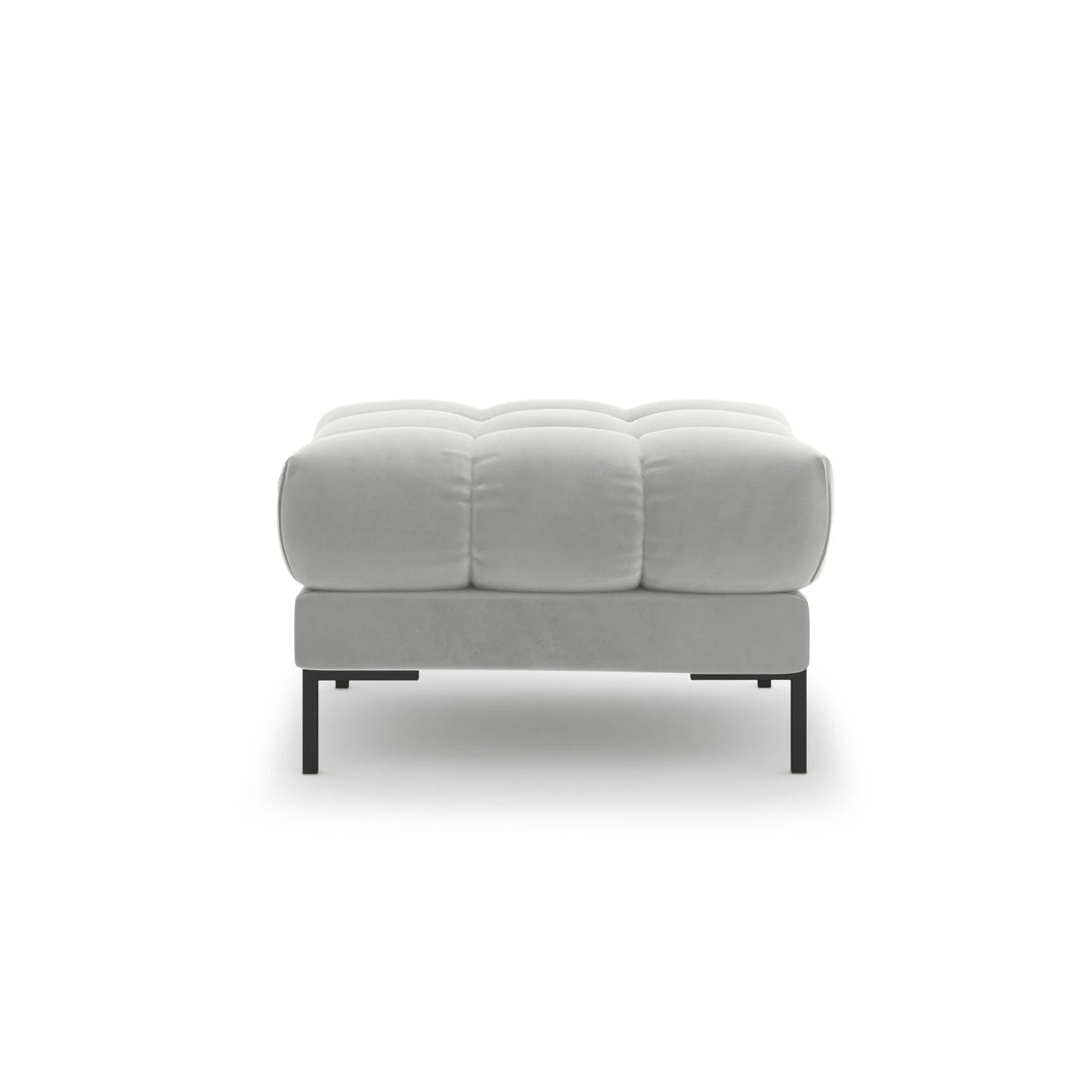 Mamaia Pouf, Metallbeine Schwarz, mit Bezug aus Samt (Blu03) in Silber, 60x60 cm – Bild 4