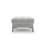 Mamaia Pouf, Metallbeine Schwarz, mit Bezug aus Samt (Blu03) in Silber, 60x60 cm – Bild 4