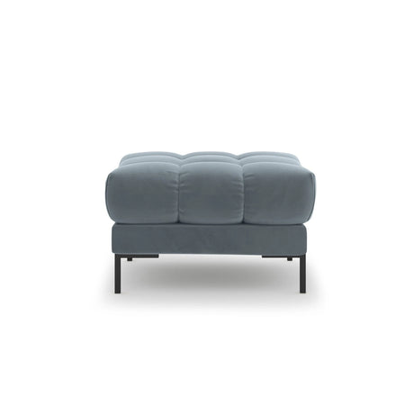 Mamaia Pouf, Metallbeine Schwarz, mit Bezug aus Samt (Blu06) in Hellblau, 60x60 cm – Bild 4