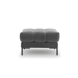 Mamaia Pouf, Metallbeine Schwarz, mit Bezug aus Samt (Blu13) in Hellgrau, 60x60 cm – Bild 4