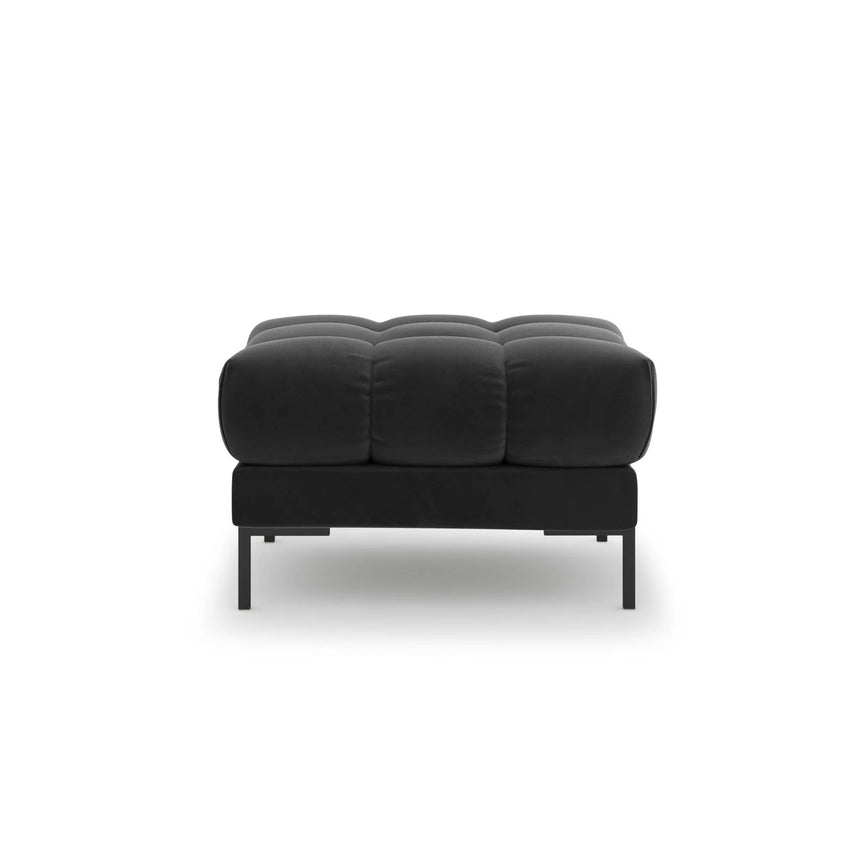 Mamaia Pouf, Metallbeine Schwarz, mit Bezug aus Samt (Blu18) in Dunkelgrau, 60x60 cm – Bild 4