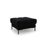Mamaia Pouf, Metallbeine Schwarz, mit Bezug aus Samt (Blu19) in Schwarz, 60x60 cm – Bild 1