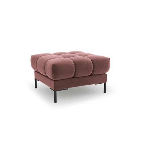 Mamaia Pouf, Metallbeine Schwarz, mit Bezug aus Samt (Blu52) in Rosa, 60x60 cm – Bild 1