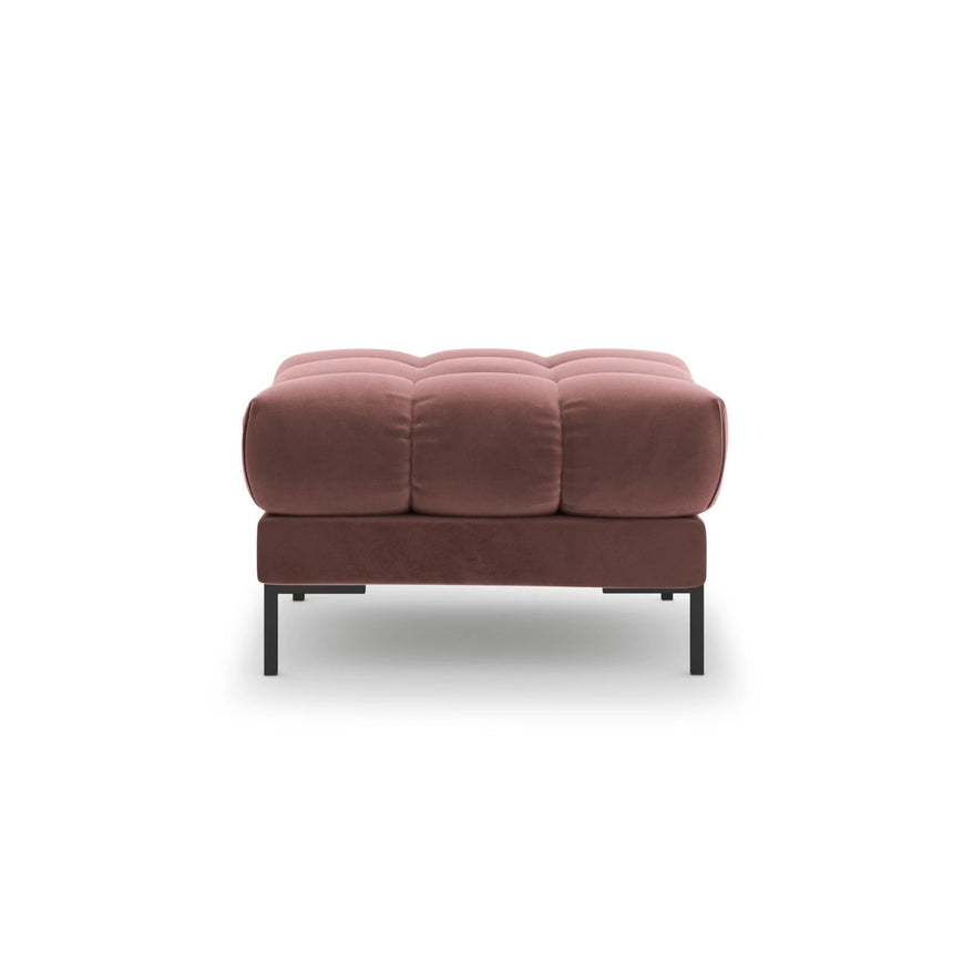 Mamaia Pouf, Metallbeine Schwarz, mit Bezug aus Samt (Blu52) in Rosa, 60x60 cm – Bild 4