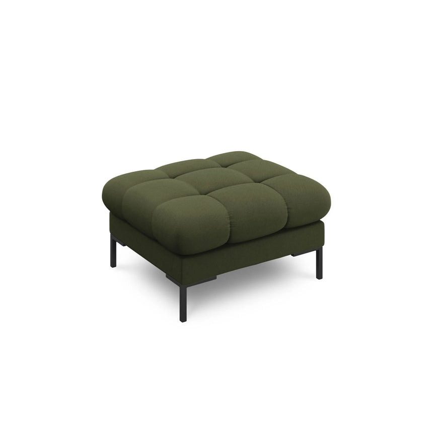 Mamaia Pouf, Metallbeine Schwarz, mit Bezug aus Strukturierter Stoff (Nev39) in Grün, 60x60 cm – Bild 1