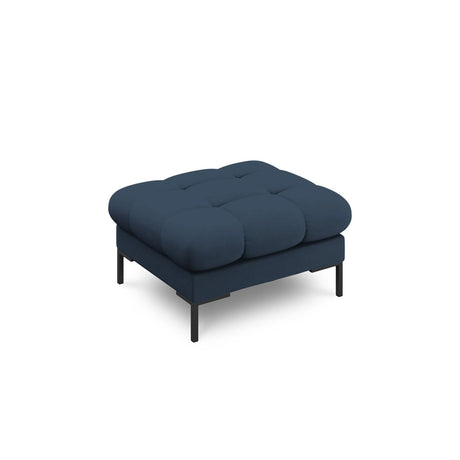 Mamaia Pouf, Metallbeine Schwarz, mit Bezug aus Strukturierter Stoff (Nev77) in Blau, 60x60 cm – Bild 1