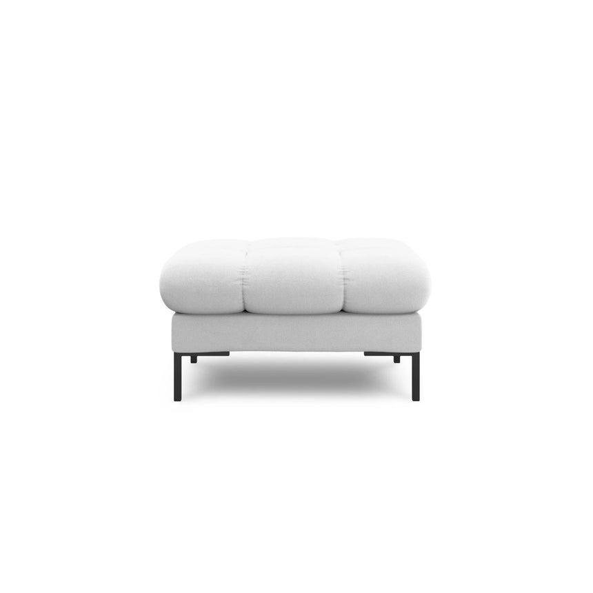 Mamaia Pouf, Metallbeine Schwarz, mit Bezug aus Strukturierter Stoff (Nev80) in Hellgrau, 60x60 cm – Bild 3