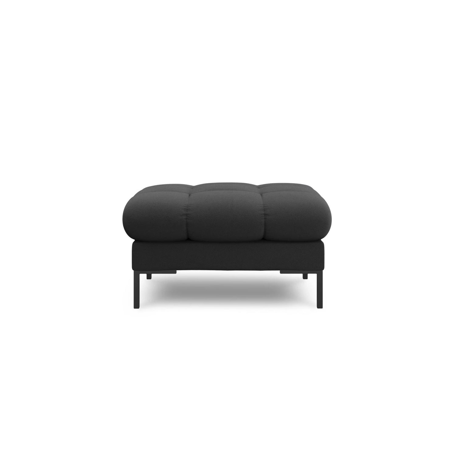 Mamaia Pouf, Metallbeine Schwarz, mit Bezug aus Strukturierter Stoff (Nev97) in Dunkelgrau, 60x60 cm – Bild 3