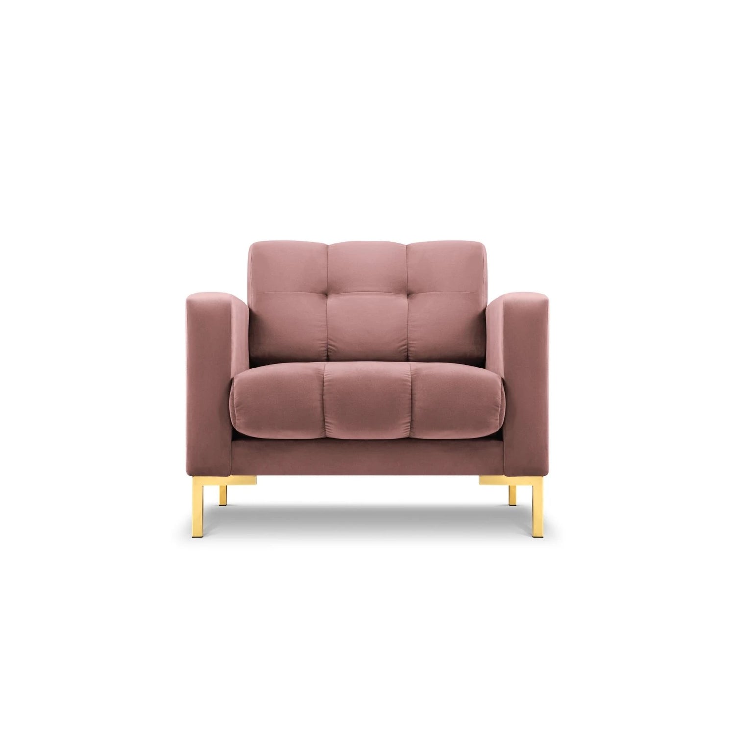 Mamaia Sessel, Beine Goldmetall, mit Bezug aus Samt (Blu52) in Rosa, 87x96 cm – Bild 1