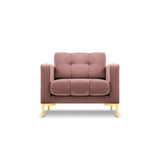 Mamaia Sessel, Beine Goldmetall, mit Bezug aus Samt (Blu52) in Rosa, 87x96 cm – Bild 1