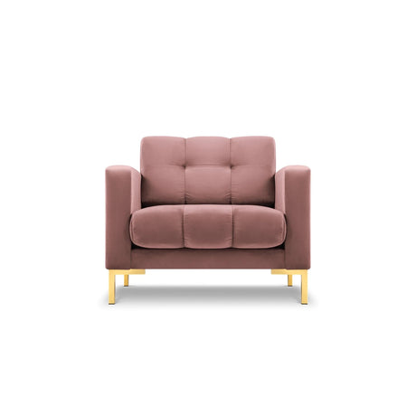 Mamaia Sessel, Beine Goldmetall, mit Bezug aus Samt (Blu52) in Rosa, 87x96 cm – Bild 1