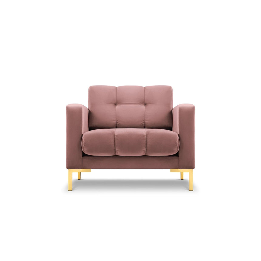 Mamaia Sessel, Beine Goldmetall, mit Bezug aus Samt (Blu52) in Rosa, 87x96 cm – Bild 1