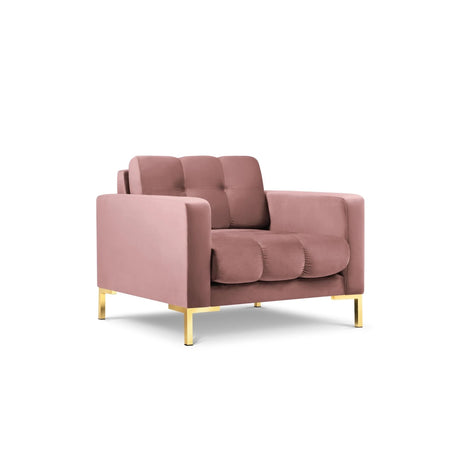 Mamaia Sessel, Beine Goldmetall, mit Bezug aus Samt (Blu52) in Rosa, 87x96 cm – Bild 4