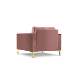 Mamaia Sessel, Beine Goldmetall, mit Bezug aus Samt (Blu52) in Rosa, 87x96 cm – Bild 5