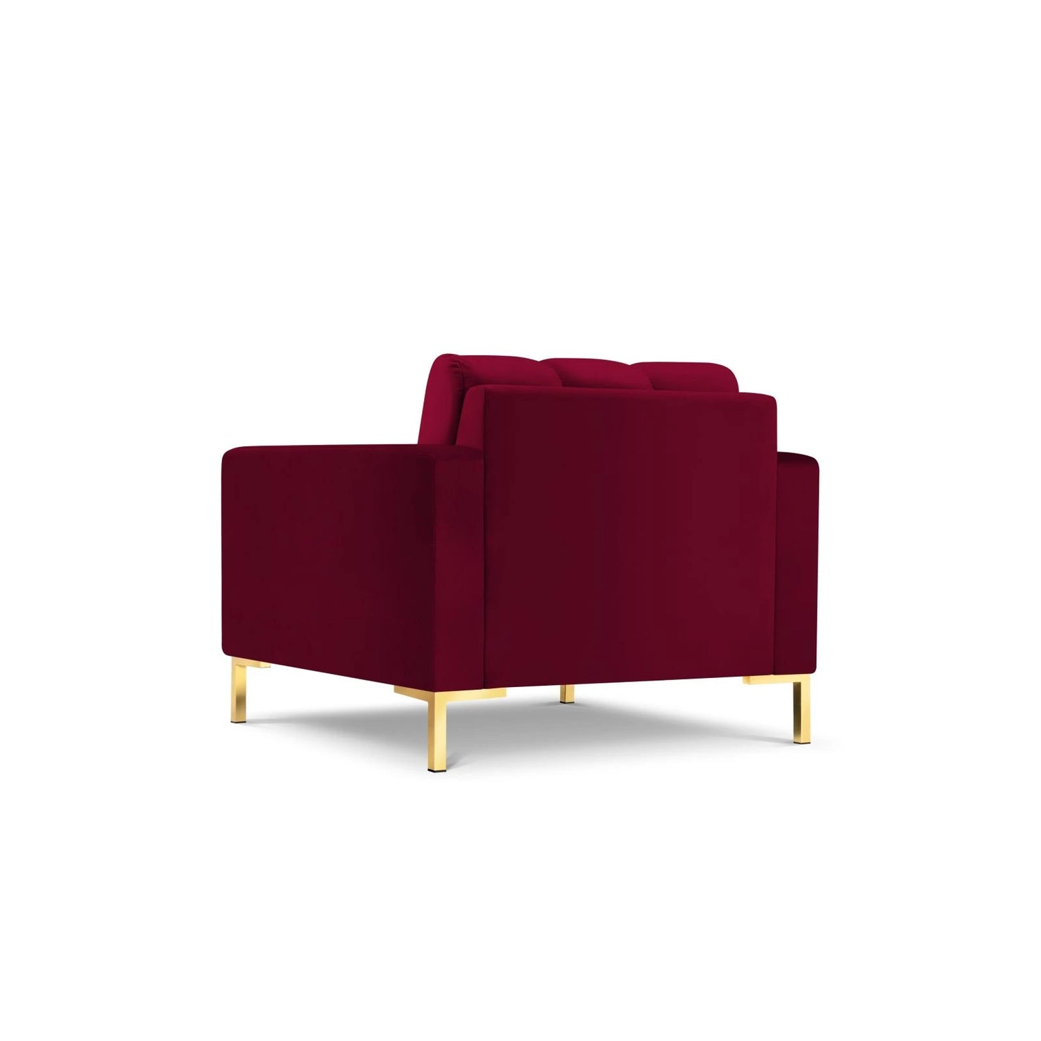 Mamaia Sessel, Beine Goldmetall, mit Bezug aus Samt (Blu59) in Rot, 87x96 cm – Bild 5