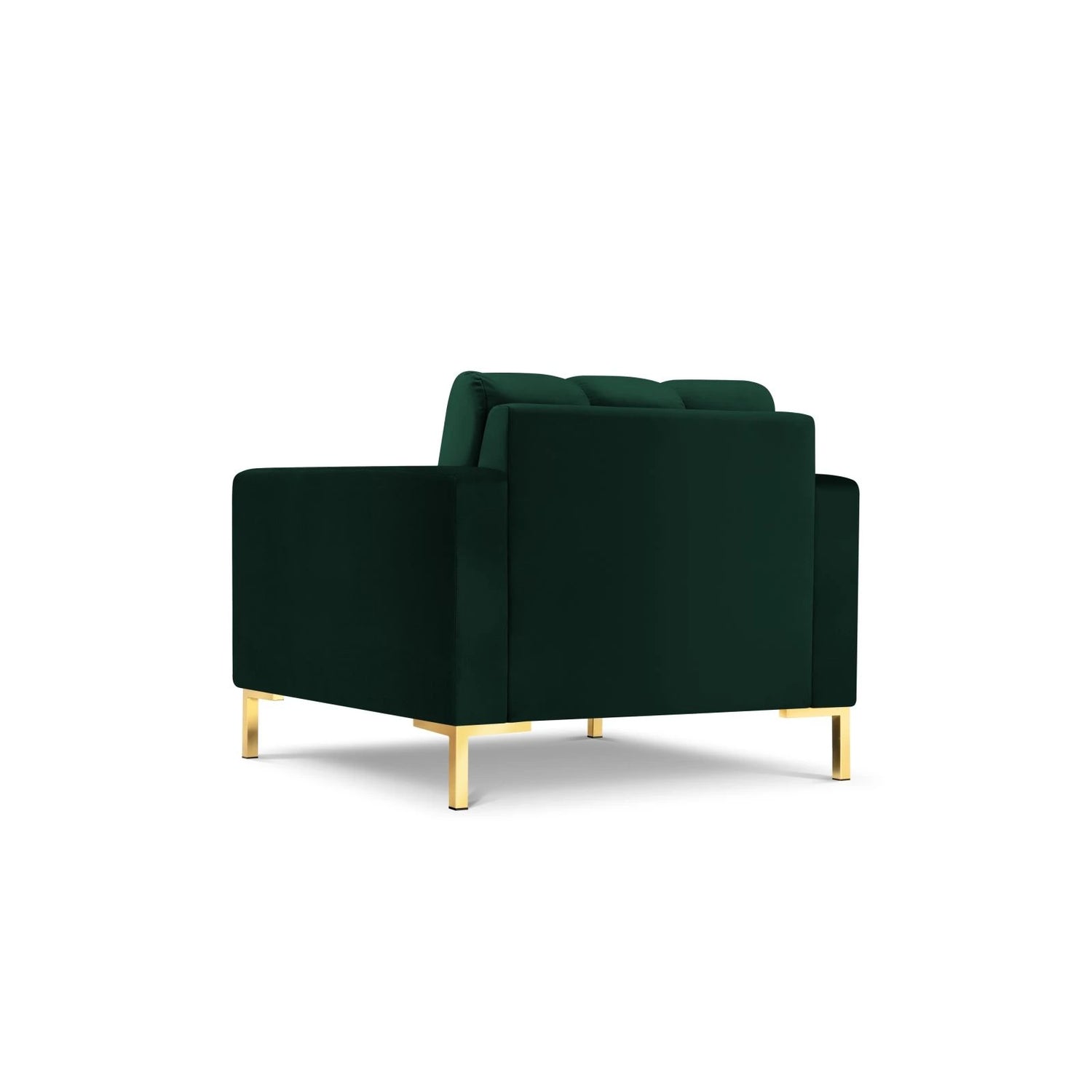 Mamaia Sessel, Beine Goldmetall, mit Bezug aus Samt (Blu78) in Flaschengrün, 87x96 cm – Bild 5