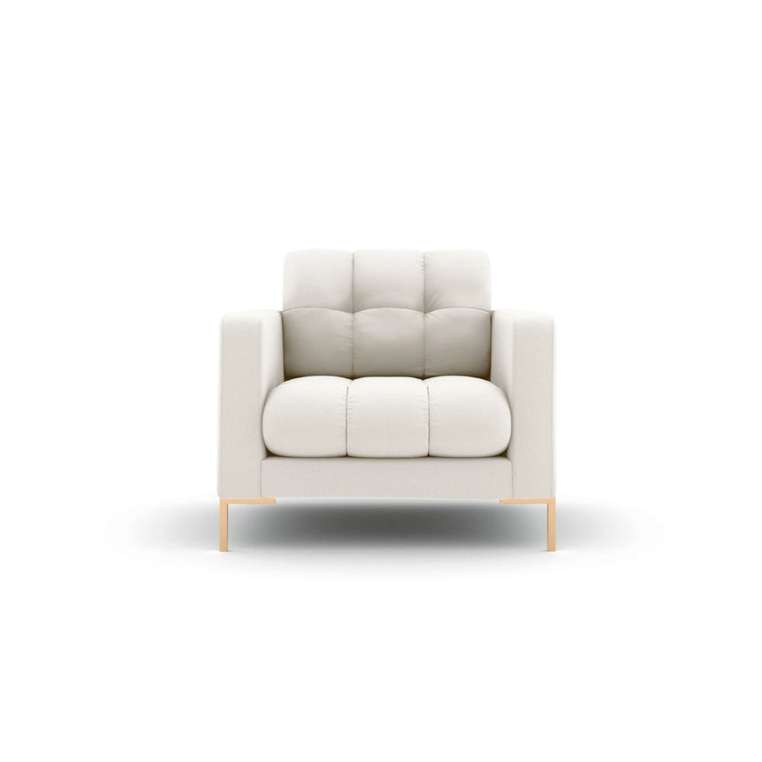 Mamaia Sessel, Beine Goldmetall, mit Bezug aus Samt oder Strukturstoff, 87x96 cm – Bild 1