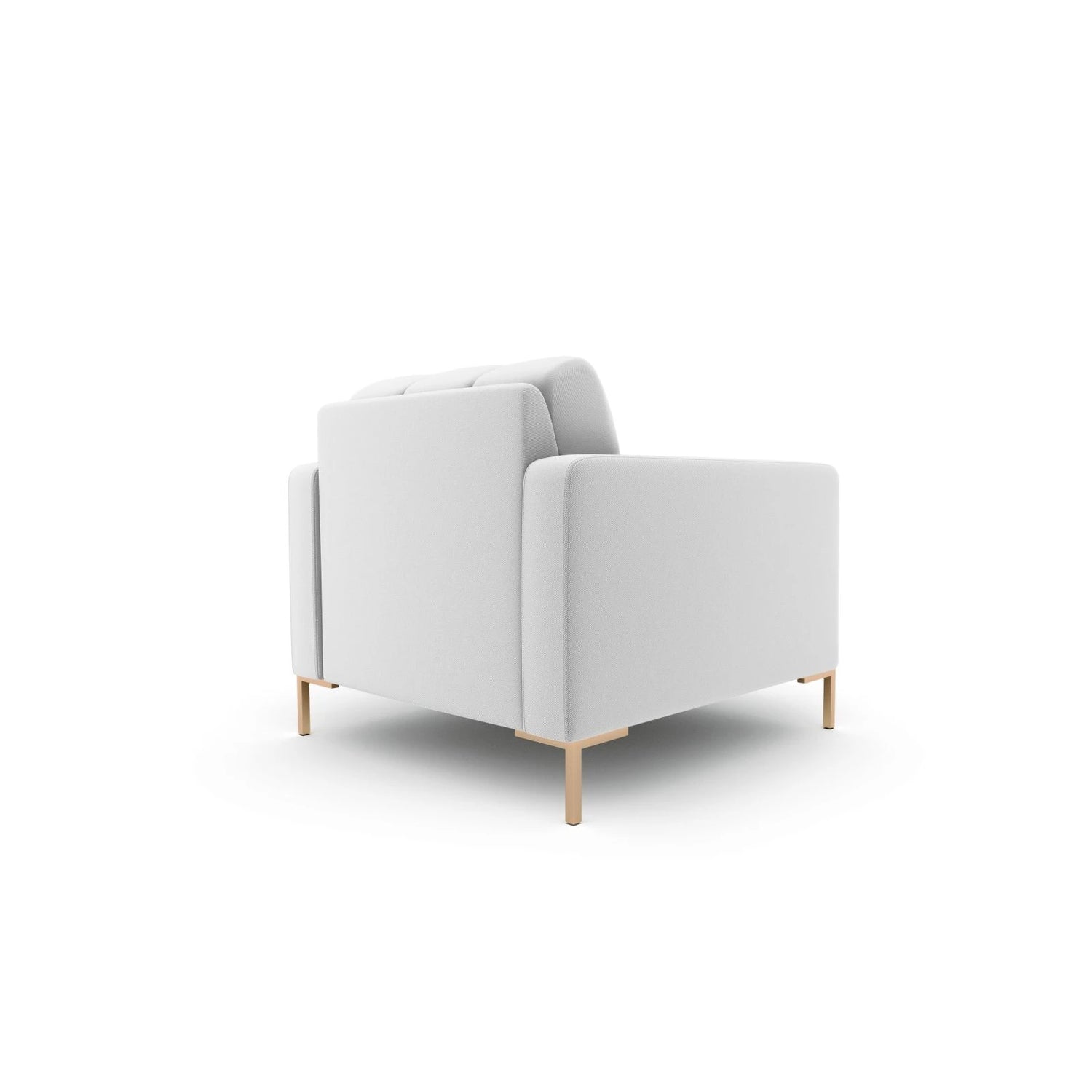 Mamaia Sessel, Beine Goldmetall, mit Bezug aus Strukturierter Stoff (Nev80) in Hellgrau, 87x96 cm – Bild 4