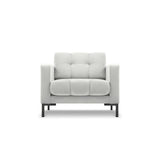 Mamaia Sessel, Metallbeine Schwarz, mit Bezug aus Samt (Blu03) in Silber, 87x96 cm – Bild 1