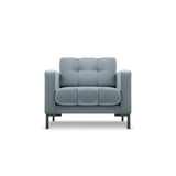 Mamaia Sessel, Metallbeine Schwarz, mit Bezug aus Samt (Blu06) in Hellblau, 87x96 cm – Bild 1