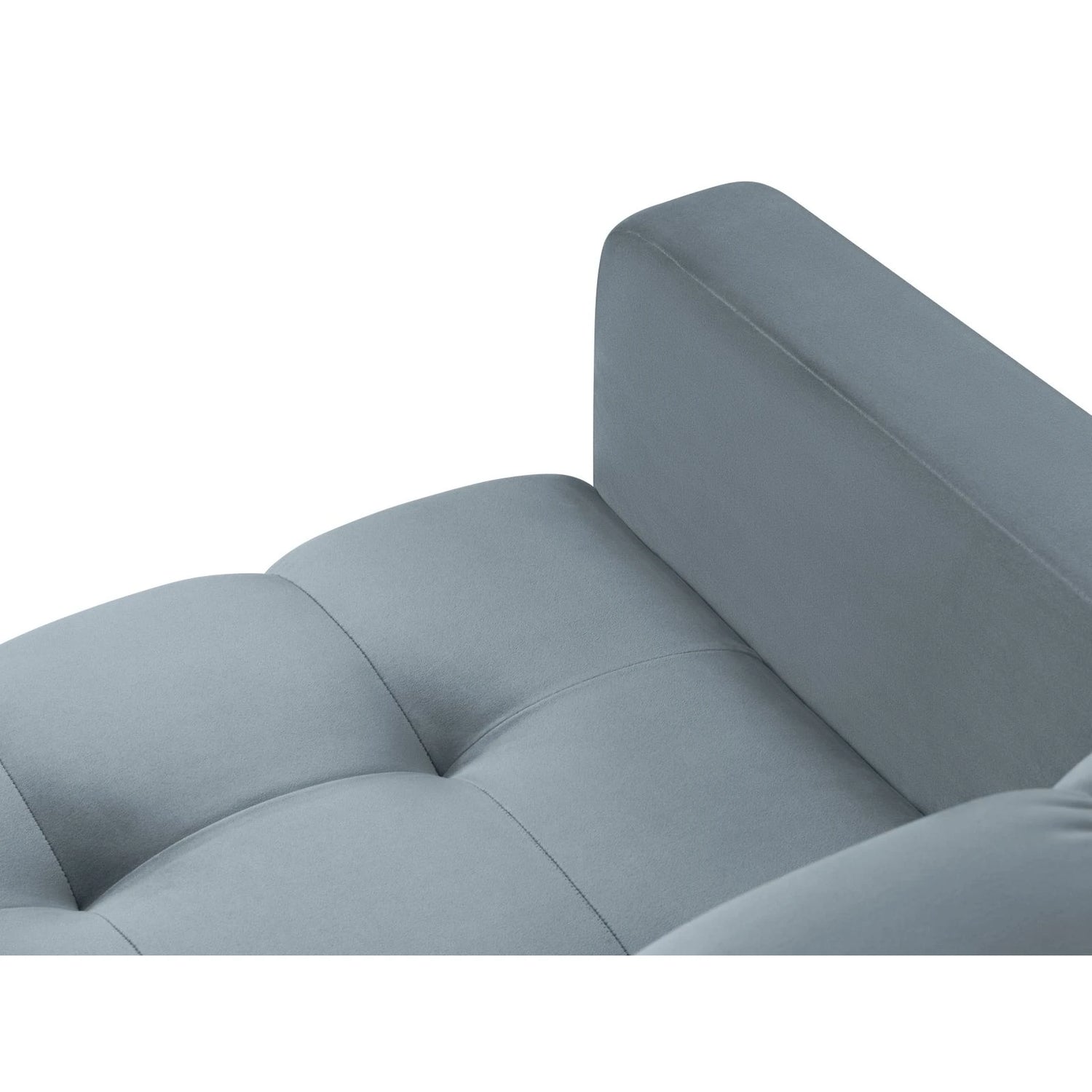 Mamaia Sessel, Metallbeine Schwarz, mit Bezug aus Samt (Blu06) in Hellblau, 87x96 cm – Bild 6
