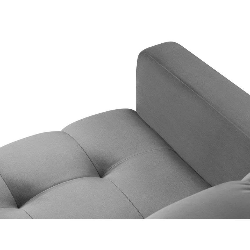 Mamaia Sessel, Metallbeine Schwarz, mit Bezug aus Samt (Blu13) in Hellgrau, 87x96 cm – Bild 6