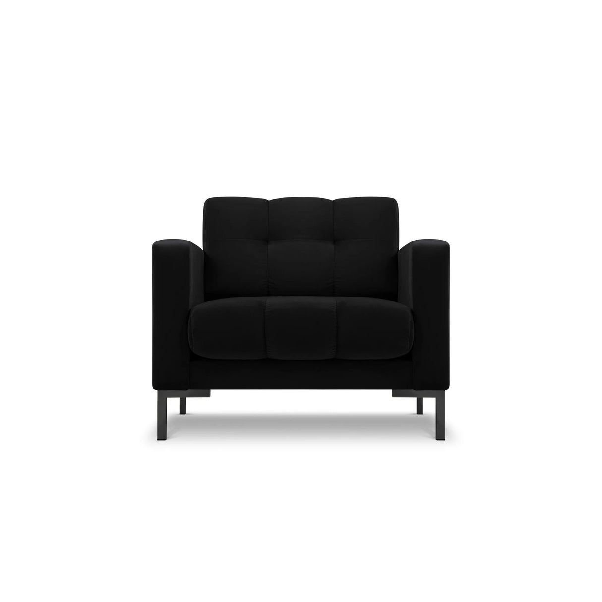 Mamaia Sessel, Metallbeine Schwarz, mit Bezug aus Samt (Blu19) in Schwarz, 87x96 cm – Bild 1