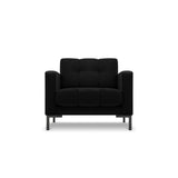 Mamaia Sessel, Metallbeine Schwarz, mit Bezug aus Samt (Blu19) in Schwarz, 87x96 cm – Bild 1