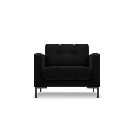 Mamaia Sessel, Metallbeine Schwarz, mit Bezug aus Samt (Blu19) in Schwarz, 87x96 cm – Bild 1