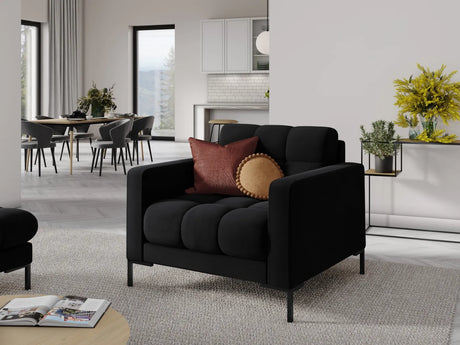 Mamaia Sessel, Metallbeine Schwarz, mit Bezug aus Samt (Blu19) in Schwarz, 87x96 cm – Bild 2