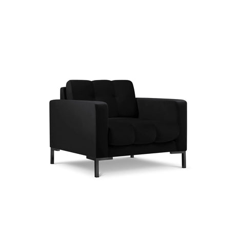 Mamaia Sessel, Metallbeine Schwarz, mit Bezug aus Samt (Blu19) in Schwarz, 87x96 cm – Bild 4