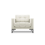 Mamaia Sessel, Metallbeine Schwarz, mit Bezug aus Samt (Blu22) in Leichtes Beige, 87x96 cm – Bild 1