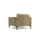 Mamaia Sessel, Metallbeine Schwarz, mit Bezug aus Samt (Blu28) in Beige, 87x96 cm – Bild 5