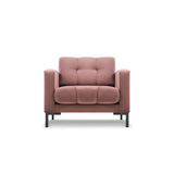 Mamaia Sessel, Metallbeine Schwarz, mit Bezug aus Samt (Blu52) in Rosa, 87x96 cm – Bild 1