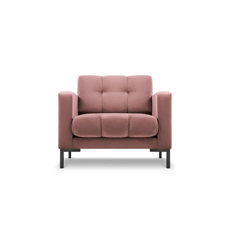 Mamaia Sessel, Metallbeine Schwarz, mit Bezug aus Samt (Blu52) in Rosa, 87x96 cm – Bild 1