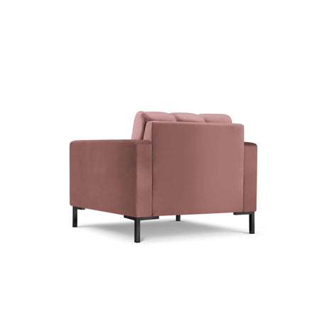 Mamaia Sessel, Metallbeine Schwarz, mit Bezug aus Samt (Blu52) in Rosa, 87x96 cm – Bild 5