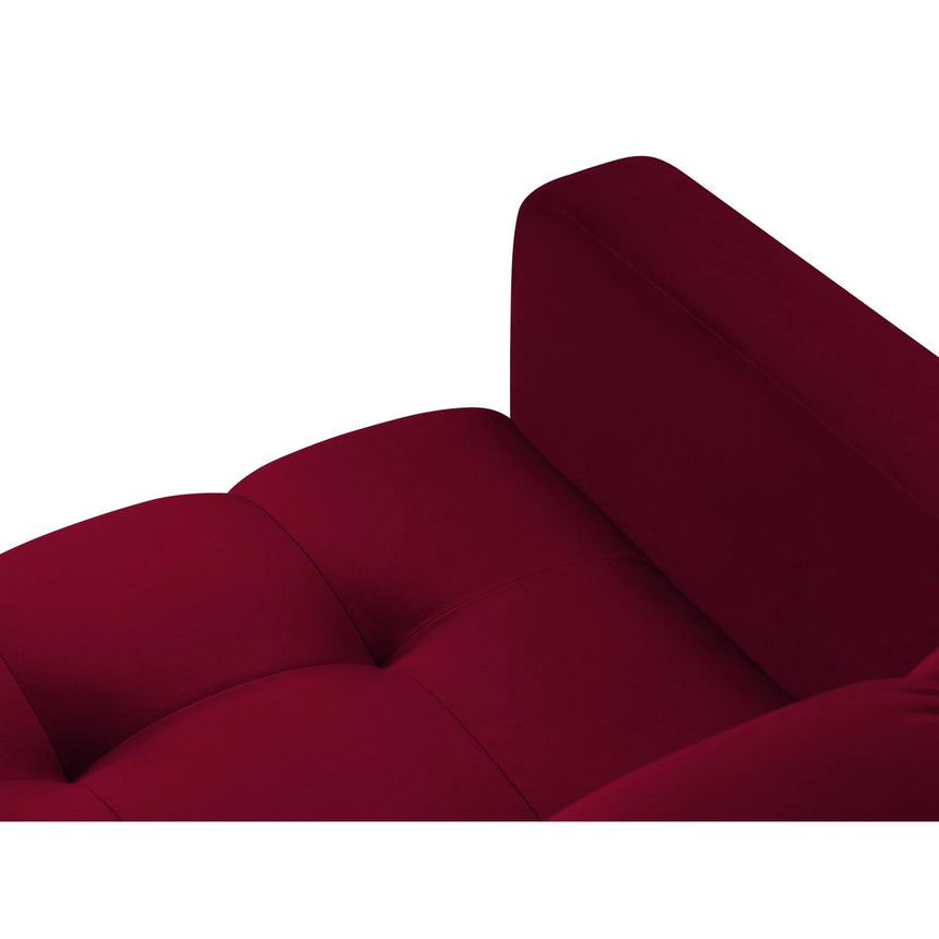 Mamaia Sessel, Metallbeine Schwarz, mit Bezug aus Samt (Blu59) in Rot, 87x96 cm – Bild 6