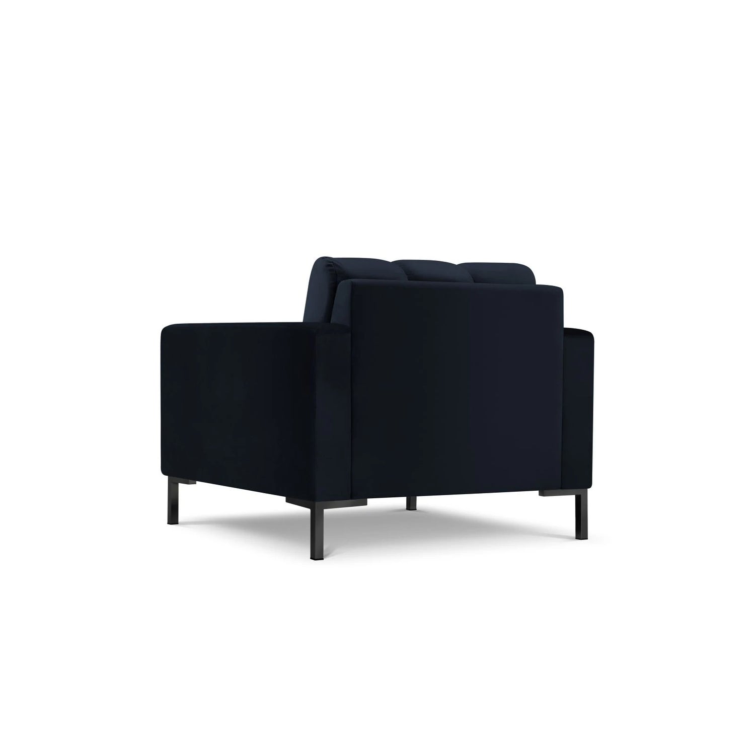 Mamaia Sessel, Metallbeine Schwarz, mit Bezug aus Samt (Blu89) in Dunkelblau, 87x96 cm – Bild 5