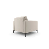 Mamaia Sessel, Metallbeine Schwarz, mit Bezug aus Strukturierter Stoff (Nev04) in Beige, 87x96 cm – Bild 4