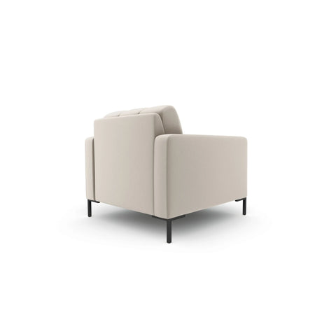 Mamaia Sessel, Metallbeine Schwarz, mit Bezug aus Strukturierter Stoff (Nev04) in Beige, 87x96 cm – Bild 4