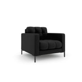 Mamaia Sessel, Metallbeine Schwarz, mit Bezug aus Strukturierter Stoff (Nev100) in Schwarz, 87x96 cm – Bild 3