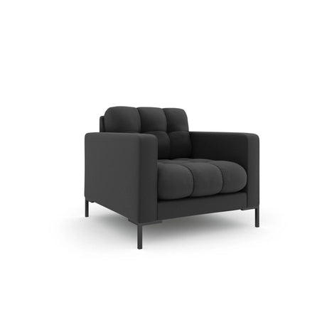 Mamaia Sessel, Metallbeine Schwarz, mit Bezug aus Strukturierter Stoff (Nev97) in Dunkelgrau, 87x96 cm – Bild 3