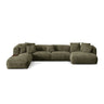 Martina modulares Panorama-Sofa, Links, mit Bezug aus Cord (Til37) in Moss Green, 406x280 cm – Bild 1