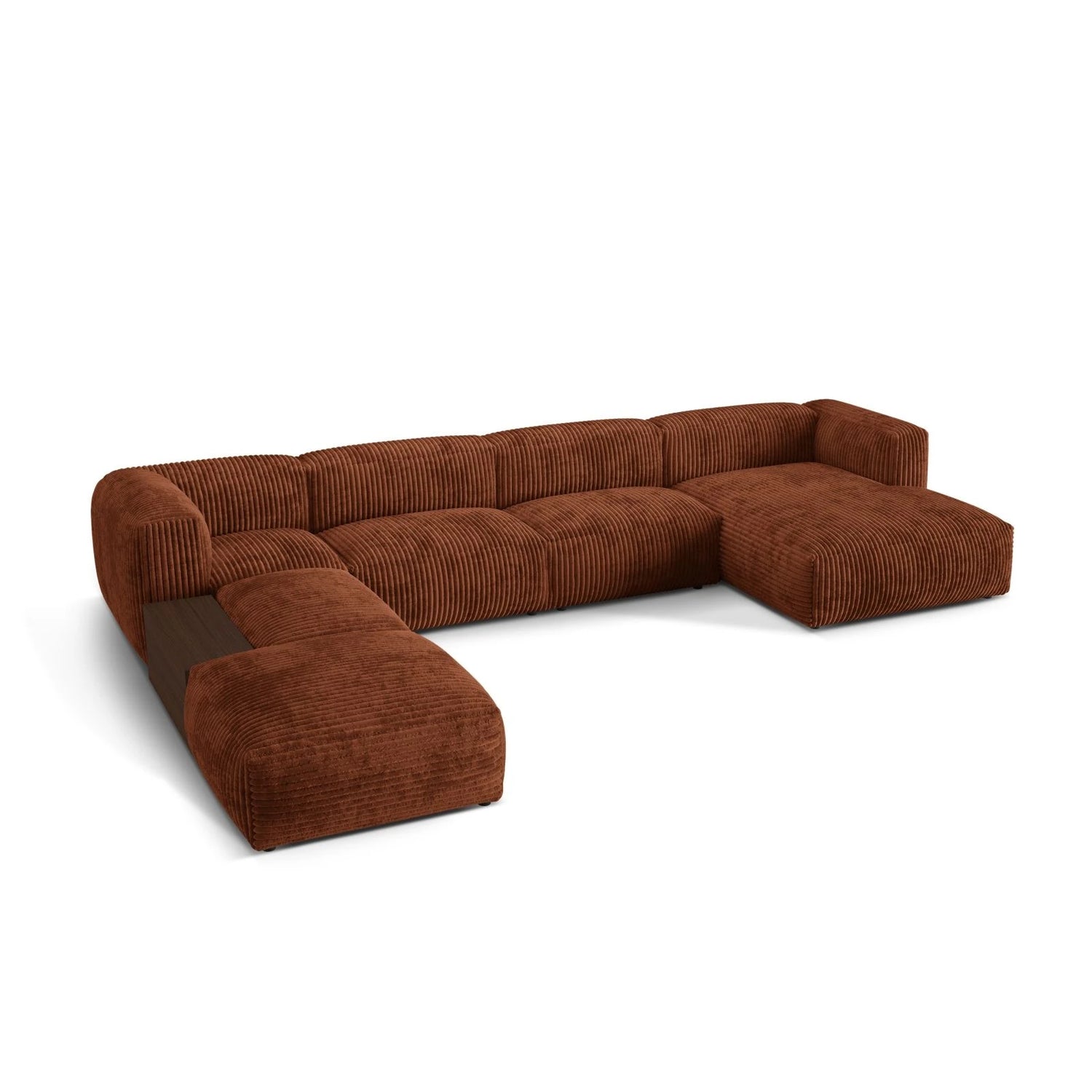Martina modulares Panorama-Sofa, Links, mit Bezug aus Cord (Til52) in Ziegel, 406x280 cm – Bild 3
