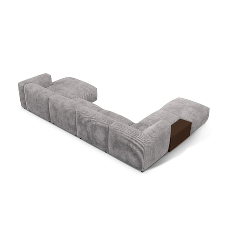 Martina modulares Panorama-Sofa, Links, mit Bezug aus Cord (Til86) in Hellgrau, 406x280 cm – Bild 4