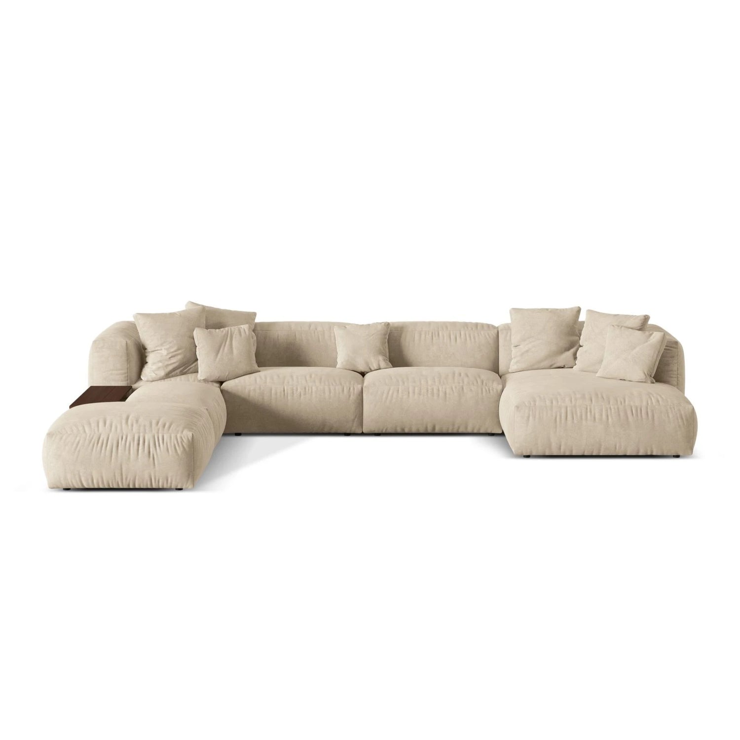 Martina modulares Panorama-Sofa, Links, mit Bezug aus Samt, Cord oder Strukturstoff, 406x280 cm – Bild 1