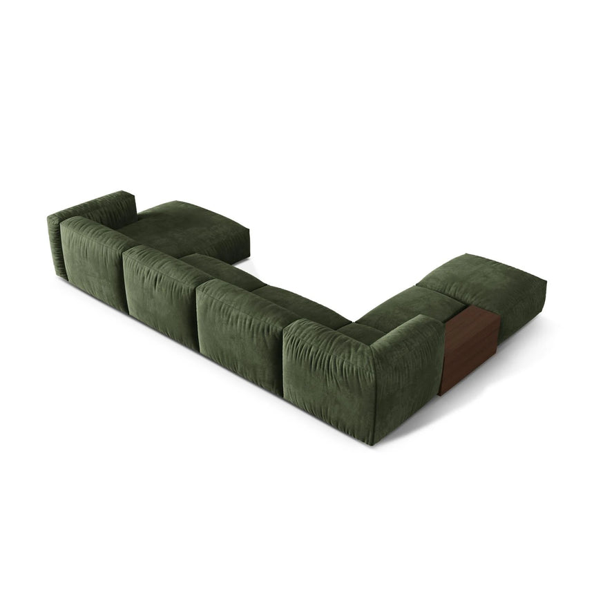 Martina modulares Panorama-Sofa, Links, mit Bezug aus Samt (Vog11) in Grün, 406x280 cm – Bild 4