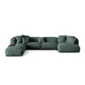 Martina modulares Panorama-Sofa, Links, mit Bezug aus Samt (Vog12) in Petrol, 406x280 cm – Bild 1